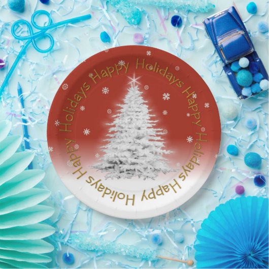 Bord wit kerstboompapier (Feest)