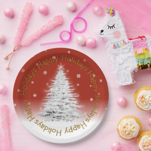 Bord wit kerstboompapier (Feest)