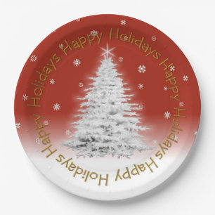 Bord wit kerstboompapier