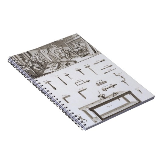 Bord XVIII: De werkplaats van de instrumentenmaker Notitieboek (Rechterzijde)