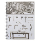 Bord XVIII: De werkplaats van de instrumentenmaker Notitieboek (Voorkant)