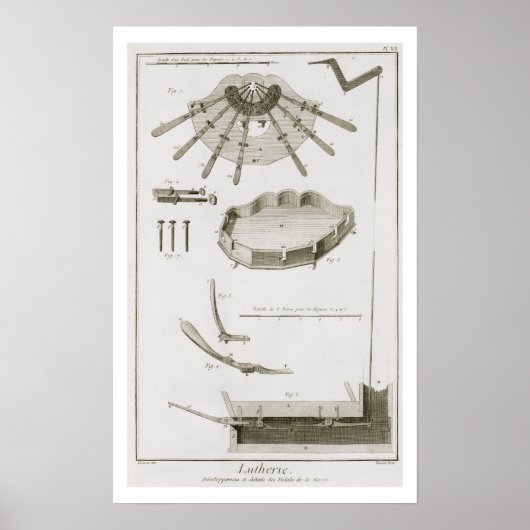 Bord XX: De verspreiding en werking van de pedalen Poster (Voorkant)