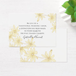 Bord Yellow Daisies Wedding Charity Kaart