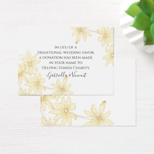 Bord Yellow Daisies Wedding Charity Kaart (Bureau)