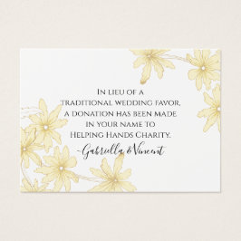 Bord Yellow Daisies Wedding Charity Kaart