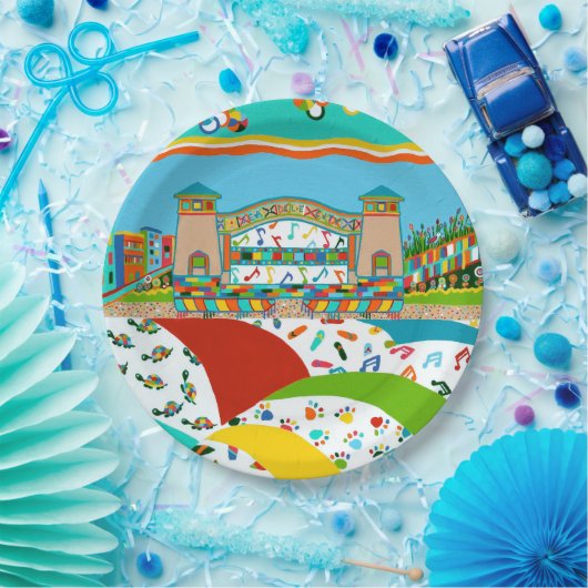 Bord zee Isle Band Shell Round Paper (Feest)