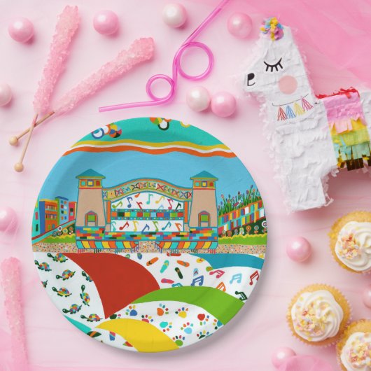 Bord zee Isle Band Shell Round Paper (Feest)