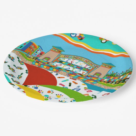 Bord zee Isle Band Shell Round Paper (Gekanteld)