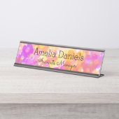 Bord zomerbloem bureau naambordje (Voorkant)