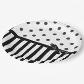 Bord zwart-wit polaire dot gestreept papier (Gekanteld)