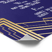 Bordbordbruiloft Opvang marine Art Deco 1920s Poster (Hoek)