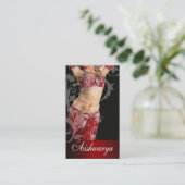 Borddanseres III, Bollywood Hindi Mode (rood) Visitekaartje (Staand voorkant)