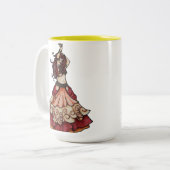 Borddanseres met zills tweekleurige koffiemok (Voorkant links)