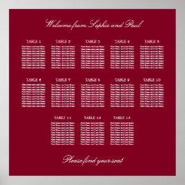 Bordeaux 13 Tafel Trouw Stoelen Plattegrond Poster