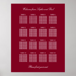 Bordeaux 16 Tafel Trouwzaal Stoelen Plattegrond Po Poster