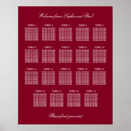 Bordeaux 19 Tafel Trouw Stoelen Plattegrond Poster