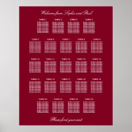 Bordeaux 23 Tafel Trouw Stoelen Plattegrond Poster