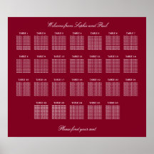Bordeaux 26 Tafel Trouw Stoelen Plattegrond Poster