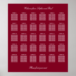Bordeaux 30 Tafel Trouwzaal Stoelen Plattegrond Po Poster