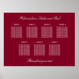 Bordeaux 7 Tafel Trouw Stoelen Plattegrond Poster