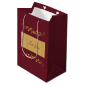 Bordeaux - Aangepaste middelgrote Gift Bag Medium Cadeauzakje (Voorkant Gekanteld)