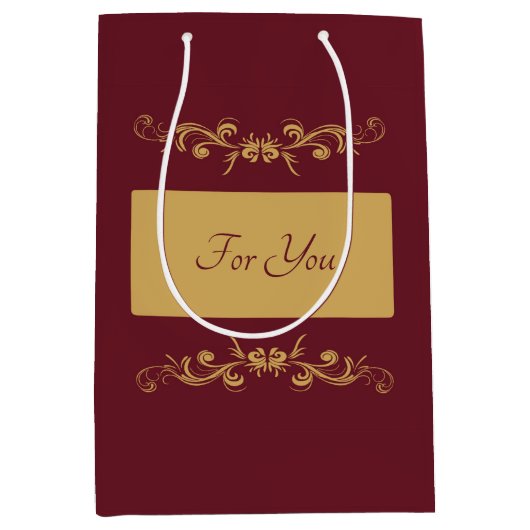 Bordeaux - Aangepaste middelgrote Gift Bag Medium Cadeauzakje (Voorkant)