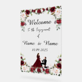 bordeaux acryl Verloving teken Acryl Bord (Hoek)