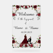 bordeaux acryl Verloving teken Bord (Voorkant)