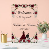 bordeaux acryl Verloving teken Bord (Huwelijk)