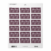 Bordeaux Argyle Wit Schreef Retouradres Etiket (Full Sheet)