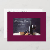 Bordeaux Bewaar de datum Aankondigingskaart (Voorkant / Achterkant)