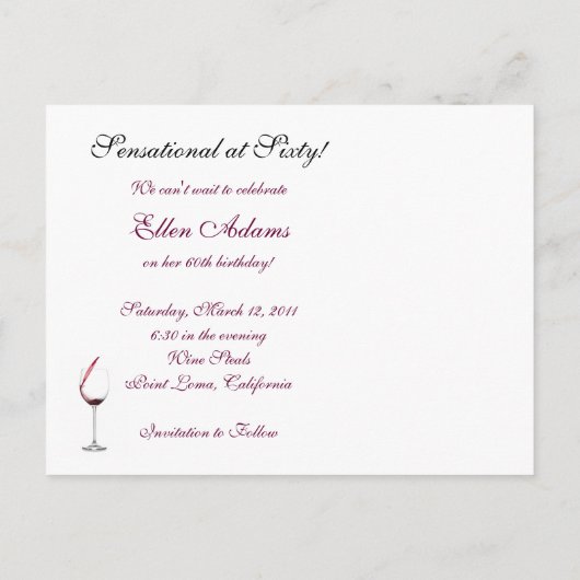 Bordeaux Bewaar de datum Aankondigingskaart (Achterkant)