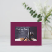 Bordeaux Bewaar de datum Aankondigingskaart (Staand voorkant)