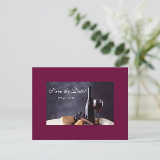 Bordeaux Bewaar de datum Aankondigingskaart (Staand voorkant)