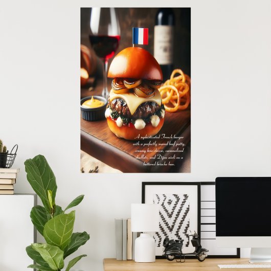 Bordeaux Bistro Burger 24x36 Poster (Thuiskantoor)