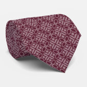 Bordeaux Bladeren & Lijnen Stropdas (Opgerold)