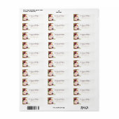 Bordeaux bloem glitters retouradreslabel etiket (Full Sheet)