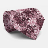 Bordeaux bloemen batik stropdas (Opgerold)