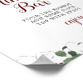 Bordeaux bloemen bruidsdouche mimosa bar bord poster (Hoek)