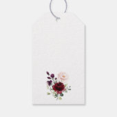 Bordeaux Bloemen, Roze Bloemen, Bloemendoop Cadeaulabel (Achterkant)