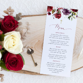 Bordeaux Bloemen, Roze Bloemen, Doop Menu