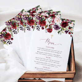 Bordeaux Bloemen, Roze Bloemen, Doop Menu