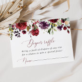 Bordeaux Bloemen, Roze Bloemen, Luier Raffle Informatiekaartje