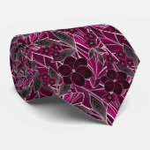 Bordeaux bloemen. stropdas (Opgerold)