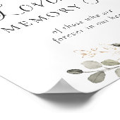 Bordeaux bloemengroenten In Loving Memory bord Poster (Hoek)