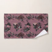 Bordeaux Bloemenpatroon Handdoek (Handdoek)