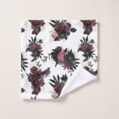 Bordeaux Bloemenpatroon Handdoek (Wasdoekje)