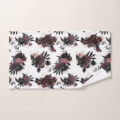 Bordeaux Bloemenpatroon Handdoek (Handdoek)