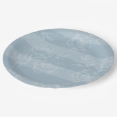 Bordeaux Bloemige Gestreepte Eettafelborden Papieren Bordje (Gekanteld)