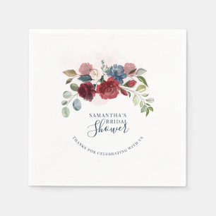 Bordeaux Bloemrijke Script Toekomstige Mrs Bruilof Servet